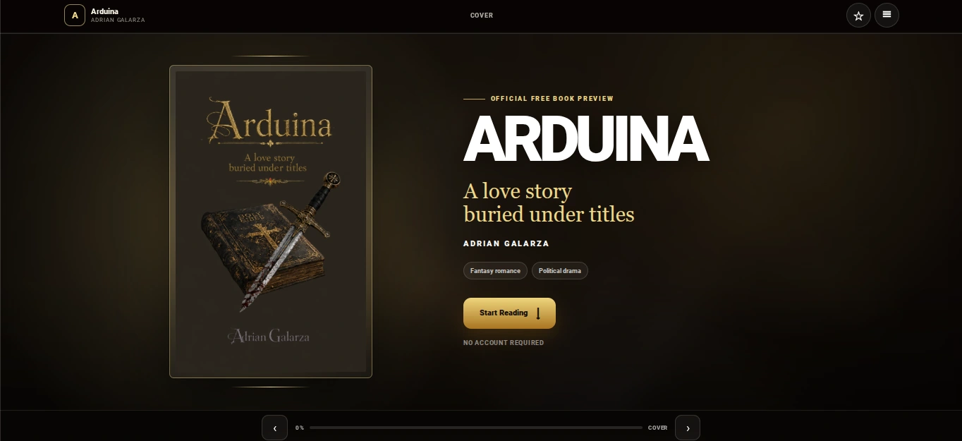 Adrian Galarza Arduina book preview website screenshot