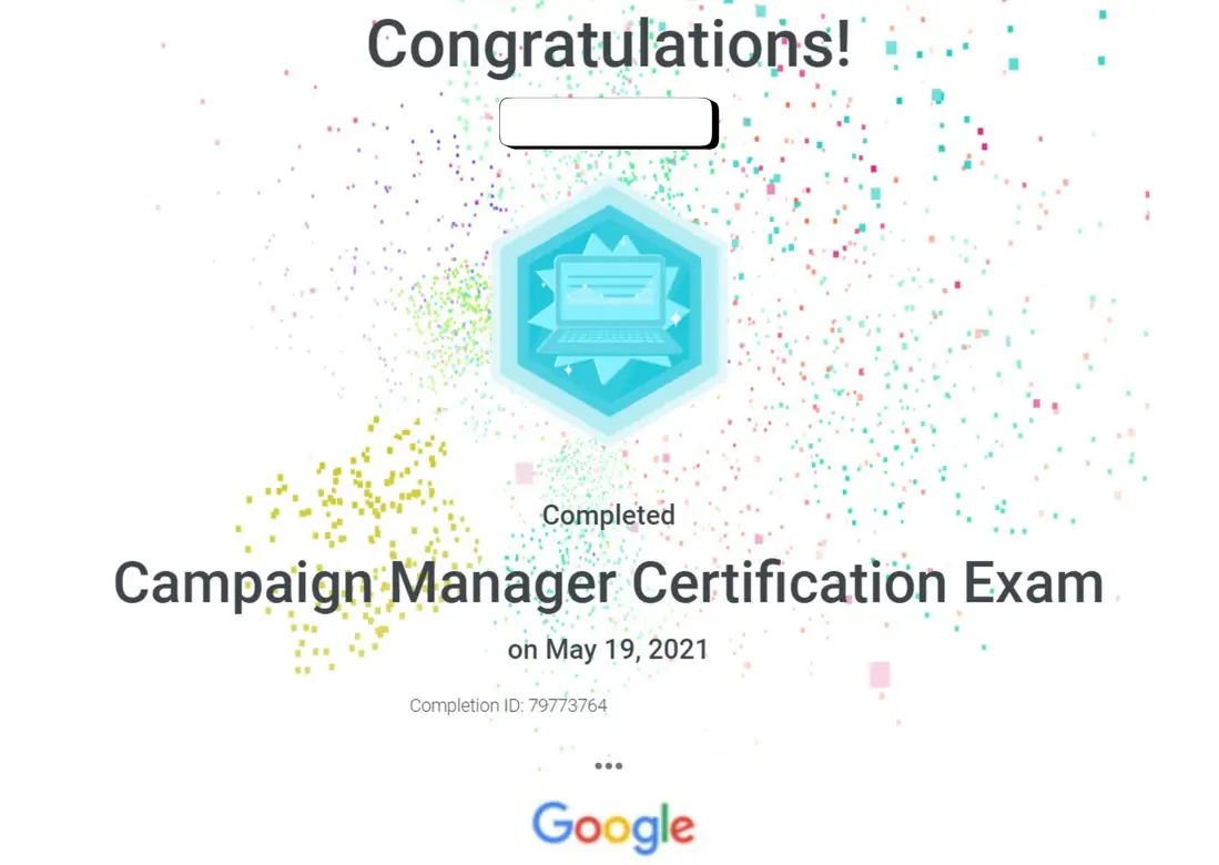 Campaign Manager Certification Exam certificate proof for KRONATRIX.AI author website strategy and digital visibility training