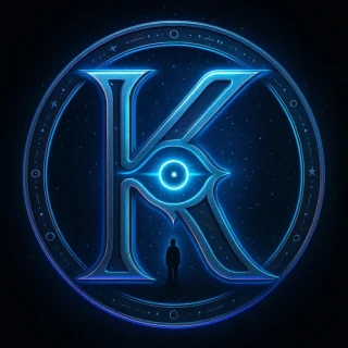 KRONATRIX.AI blue K logo for AI-readable author website services, free ebook websites and book promotion sites